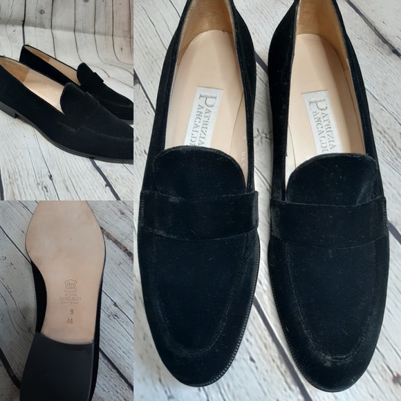 Patrizia Pancaldi Shoes - Patrizia Pancaldi velvet black shoe loafers size 9